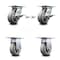 Service Caster 5 Inch Thermoplastic Rubber Caster Brakes/Swivel Locks and 2 Rigid SCC, 2PK SCC-35S520-TPRRF-SLB-BSL-2-R-2 - alternate 1